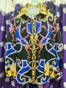 Bold Print Button-Up Shirt