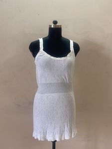 White Embroidered Tank Top