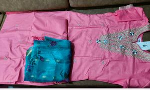 Beautiful Pink Embroidered Kurta Set