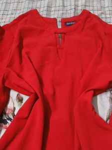 Red Bell Sleeve Top