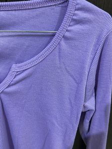 Lavender Long Sleeve Crop Top