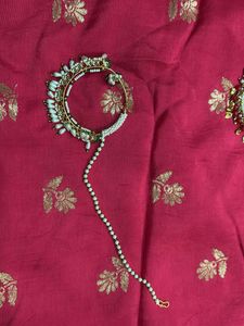 Exquisite Kundan &amp; Pearl Nath Combo set