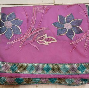 Embroidered Georgette Saree