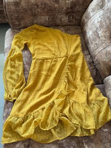 Stylish Mustard One-Shoulder Dress