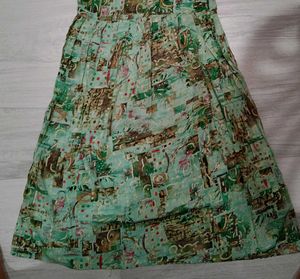 Green Printed Anarkali Kurta