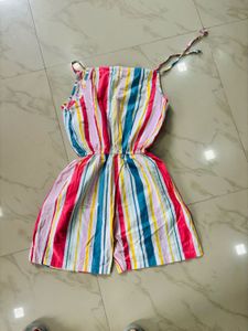 Colorful Striped Jumpsuit Shorts