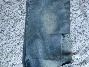 Washed Blue Cargo Jeans