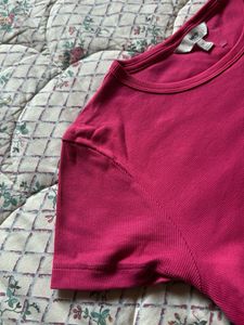 Vibrant Pink Crew Neck T-Shirt