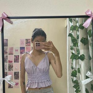 Cute Lavender Smocked Cami Top
