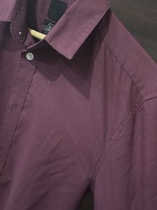 Men's Maroon Button-Down Shirt