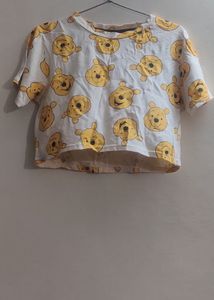 Cotton Crop Disney Top With Cool Print On It