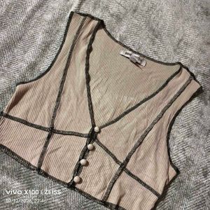 24127. Y2K nude button up top