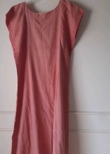 Pink  Khadi handloom Embroidered Kurti