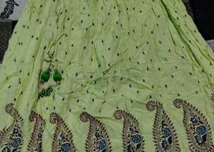 Light Green Ethnic Skirt with Paisley Print