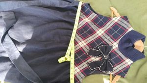 Charming Plaid &amp; Bow Sleeveless Dress for winter