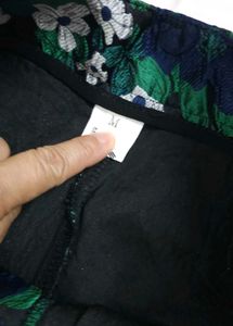Korean Floral High-Waisted Structured Shorts