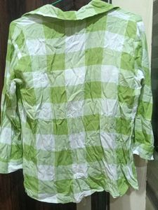 Green Gingham Shirt &amp; Bralette Set