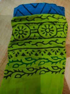 Green printed cotton kurta