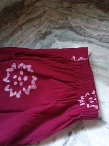 Maroon Batik Print Kurta Set