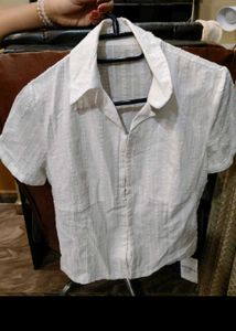 White Hook Button Placket Blouse