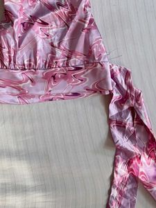 Pink Patterned Halter Top (32-36 bust)
