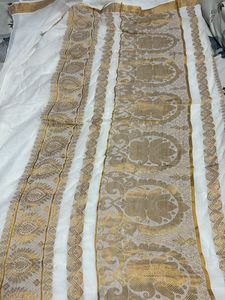 Elegant White & Gold Saree