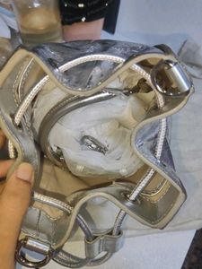 Shiny Silver Bucket Bag