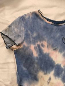 Tie-Dye Ribbed Cropped Top