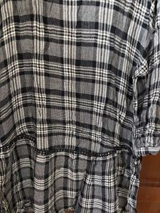 Chic Plaid Mini Dress with Black Trim