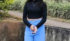 Black Cropped Long Sleeve Top
