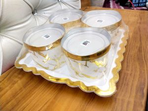 Elegant Marble Design Serving Bowls