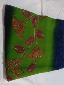 Beautiful Green Floral Saree pack of 8