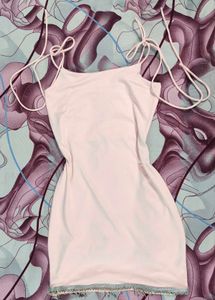 Chic Pink Spaghetti Strap Mini Dress