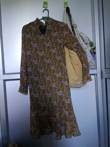 Vintage Paisley Print Maxi Dress