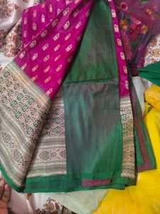 Elegant Pink Banarasi Silk Saree