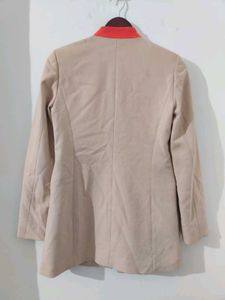 Cute Beige Double-Breasted Jacket