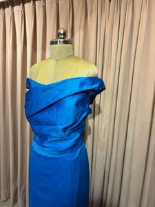 Elegant Blue Off-Shoulder Gown