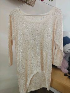 Sparkling Cream Tunic Top
