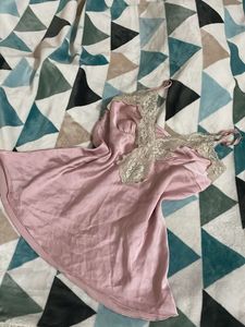 y2k Pink Satin Lace Nightgown