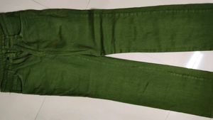 Green straight denim