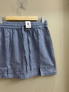 Blue Striped Mini Skirt