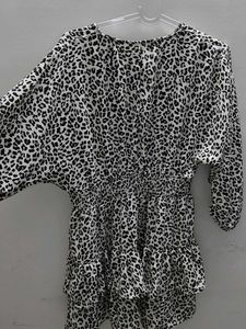 Leopard Print Ruffle Dress