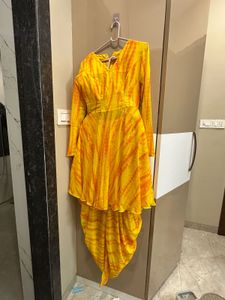 Yellow co-ord set kurti and dhoti