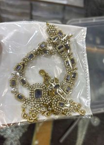 AD stone premium Necklace Set clear light purple