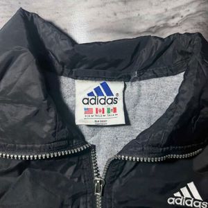 Adidas Black Jacket with White Stripes