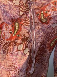 Paisley Print Sheer Long sleeve y2k top