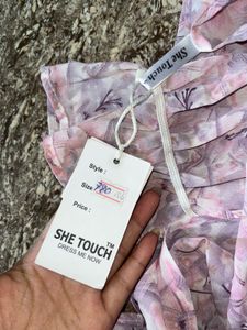 Combo of 3 Sheer Pink Floral Crop Top &amp; Blouse