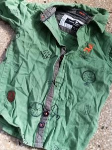 Bottle Green Boy Shirt Full Sleeve