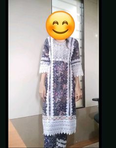 Beautiful Printed Kurta Set with Lace