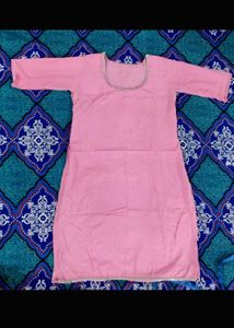 Baby Pink Straight Kurti